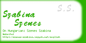 szabina szenes business card